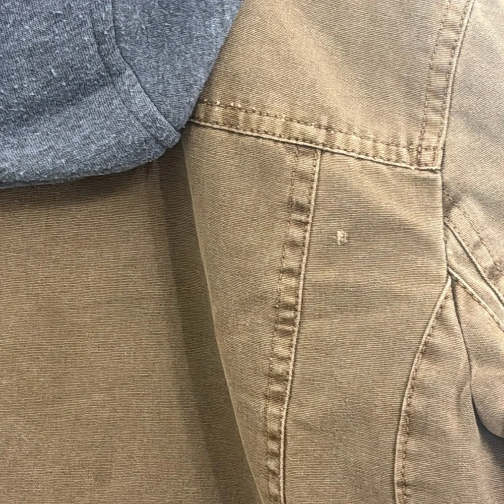 LEVI’S Washed Cotton Brown Jacket Removable Hood Snap/Zipper Front Size Small
